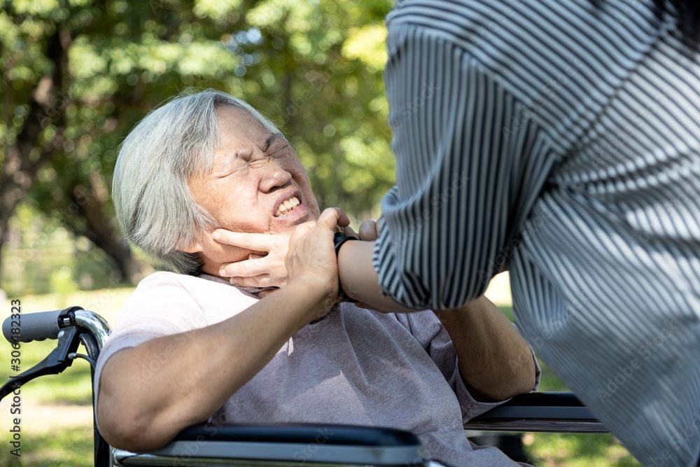 Elderly Mother Angry